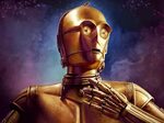 Дроид C-3PO из Звёздных воин на фоне космоса Картинка на аву